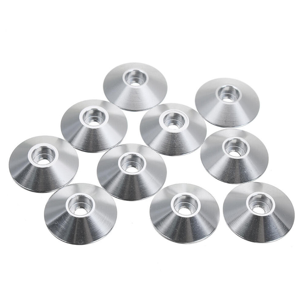 (Silver) 10Pcs M3 Cap Head Screw Cup Washer Extra Large Gasket Aluminum Alloy Multicolor