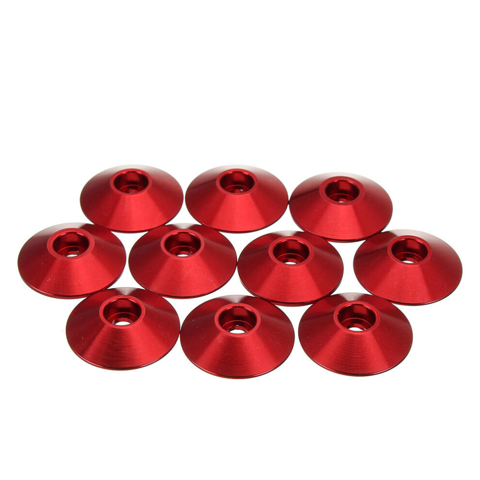 (Red) 10Pcs M3 Cap Head Screw Cup Washer Extra Large Gasket Aluminum Alloy Multicolor-image-OPC-P9GNWXV-NEW