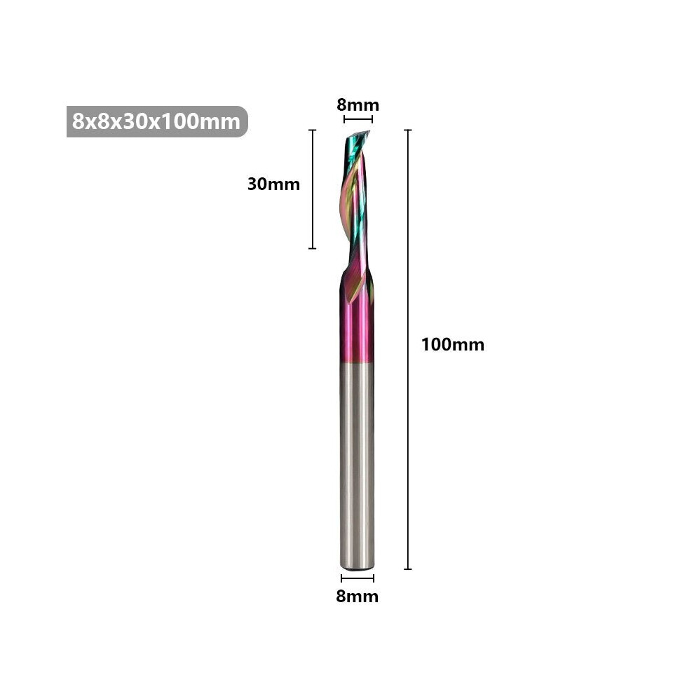 (8*8*30*100mm) HSS Milling Cutter 8mm Super Coated Single Flute End Mill for Aluminum Door Window Cutting CNC-image-OPC-P9GNXP2-NEW