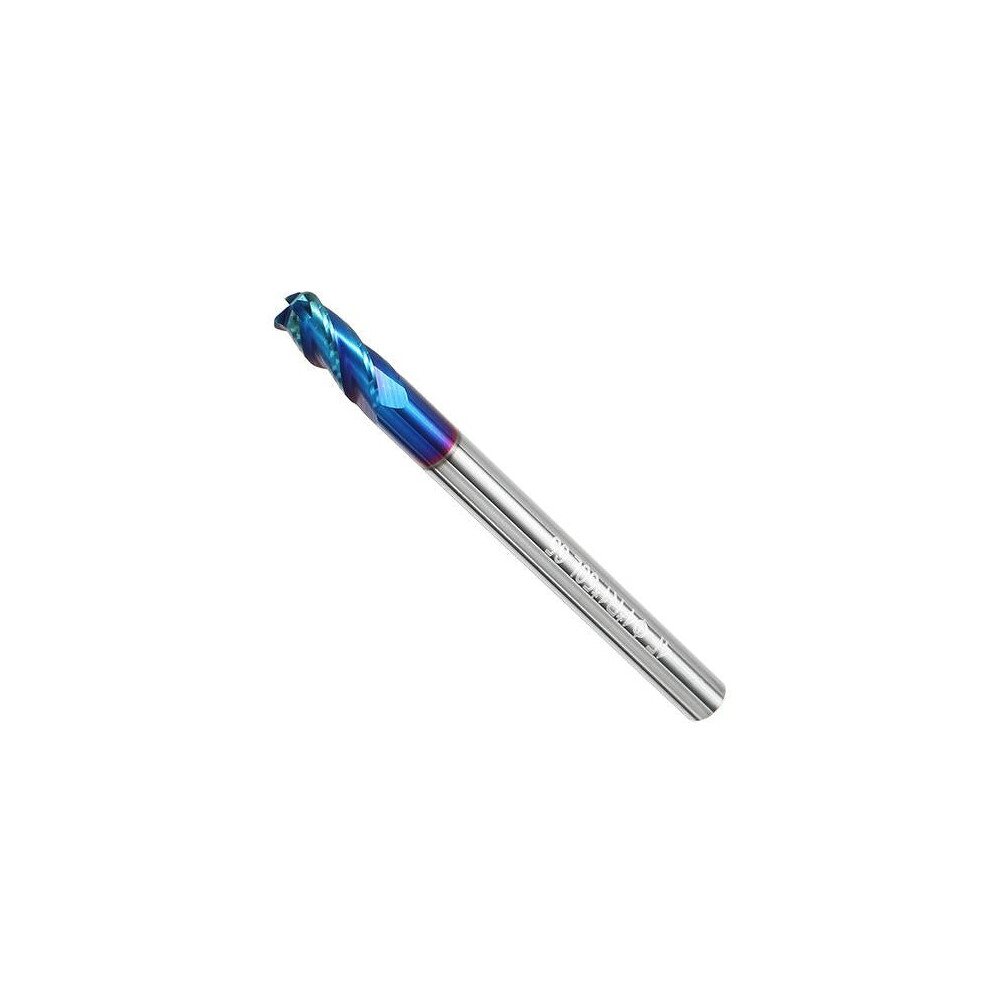 (3*R0.5*4D*50L) 1/2/3/4mm Ball Nose 4 Flutes Milling Cutter R0.2-R1.0 Nano Blue Coating Carbide End Mill