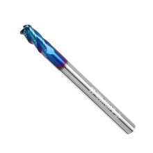 (2*R0.2*4D*50L) 1/2/3/4mm Ball Nose 4 Flutes Milling Cutter R0.2-R1.0 Nano Blue Coating Carbide End Mill