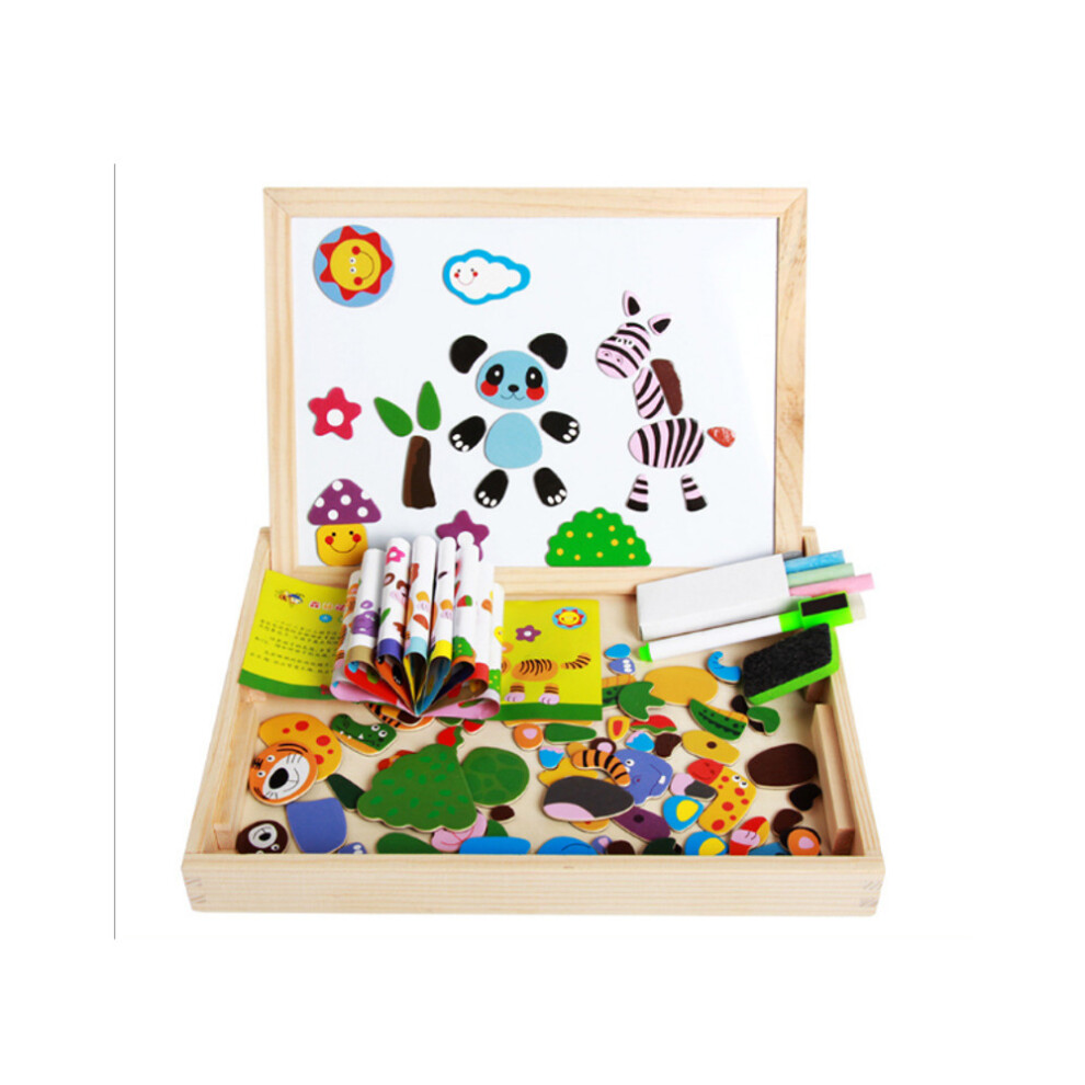 (A) Children's Magnetic Puzzle Double-sided Drawing Board Early Childhood Education Indoor toys