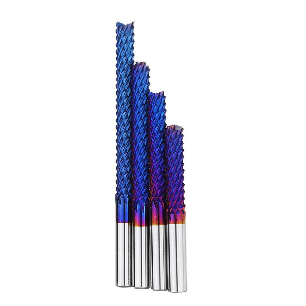(25Mm) 6Mm Shank 22/25/32/42/52Mm Tungsten Carbide Milling Cutter Blue Nano Coated End Mill 6112211933030