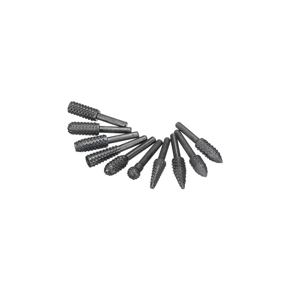 10Pcs Rotary File Rasp Set 6Mm Shank Files Burr Cutters Woodworking Carving Bits 6112211920764
