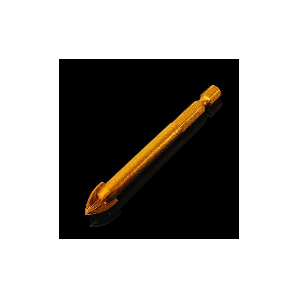 5pcs 6mm 2 Flute End Mill Cutter Spiral Drill Bit CNC Tool 6x6x24x68mm , Gold