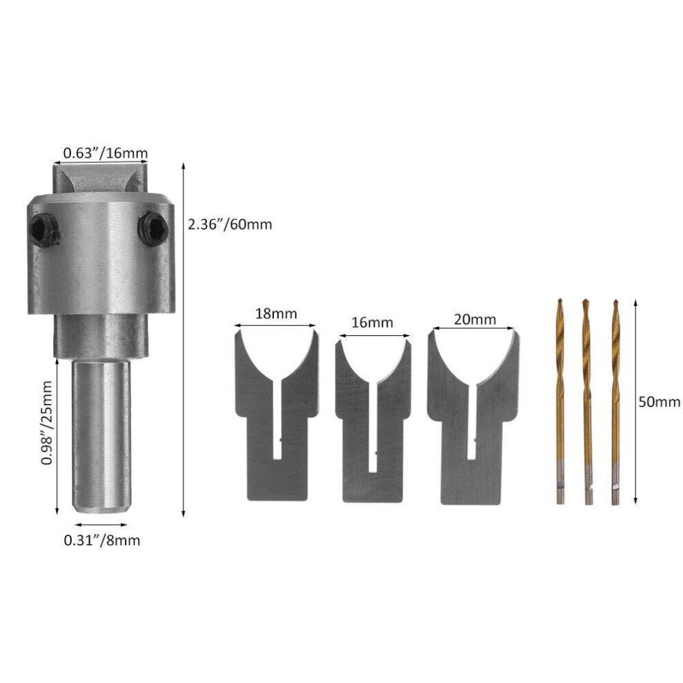 (16/18/20/mm Set) Beads Ball Router Bit Wooden Beads Maker Drill Bit Milling Cutter Tools