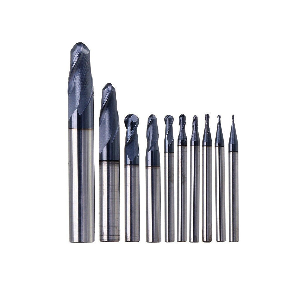 (R3mm) R0.5-R5mm Ball Nose Tungsten Carbide End Mill Cutter HRC55 TiAlN Coating CNC Tool