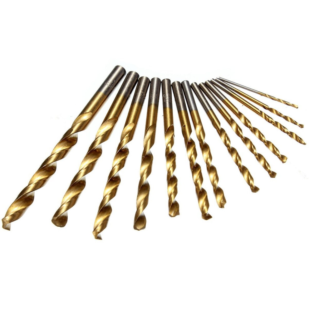 13Pcs 1.5-6.5Mm Hss Titanium Twist Drills Set Straight Shank Spiral Drill 6112211916774