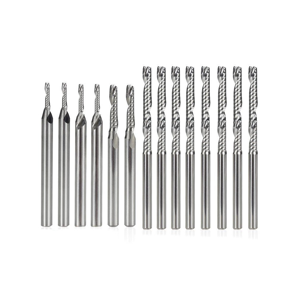 (3.1752.54Mm) Tungsten Carbide Flute Mill 3.175Mm Shank Spiral Milling Cutter Engraving Bit 6112211922782