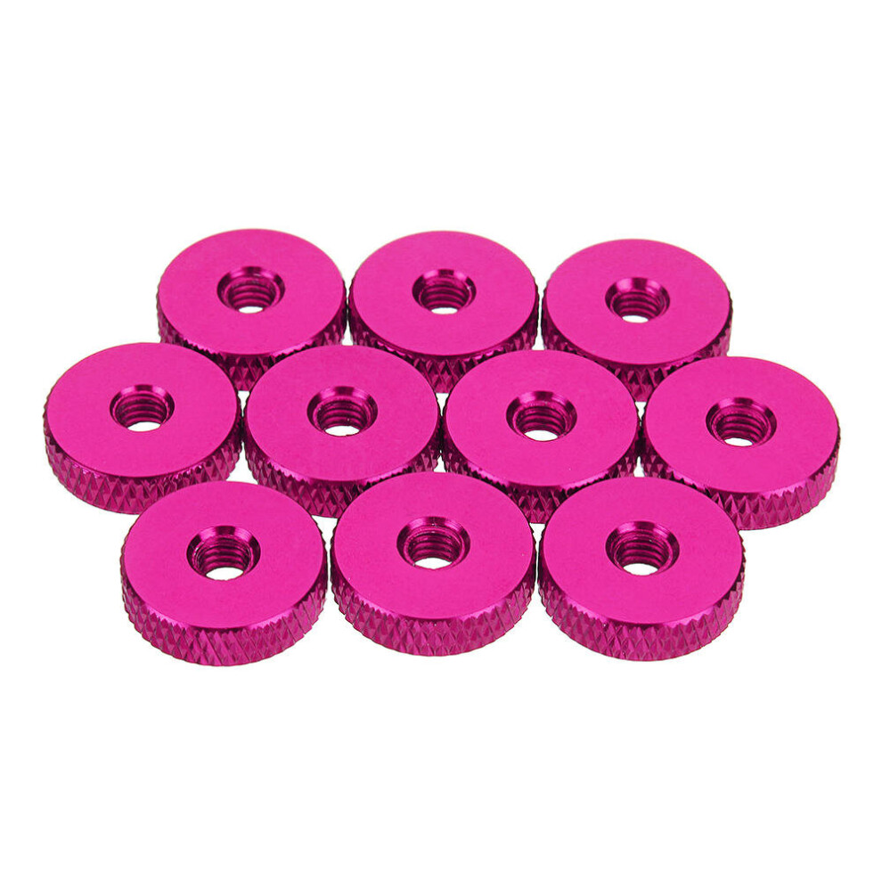 (Pink) M4AN3 10Pcs M4 Manual Knurled Thumb Screw Nut Spacer Flat Washer Aluminum Alloy Multicolor