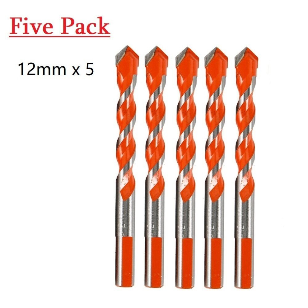 (5 Pcs x 12mm) 5pcs Ceramic Tile Stainless Steel Drill Carbide Overlord Drill Wall Hole Drilling Electric All-powerful Hand Drill Bit
