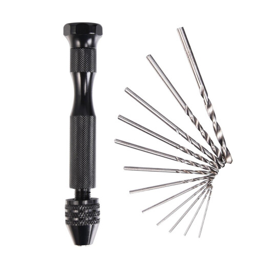 Mini Hand Drill With 30pcs 0.5mm-3mm Twist Bit Model Craft Rotary Tools 2