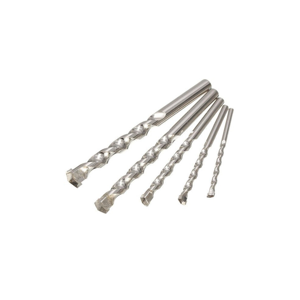 5pcs 4/5/6/8/10mm Hard Alloy Round Shank Hammer Drill Bit Masonry Bits