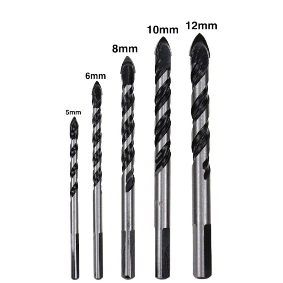 (5pcs) 5/7/9/10Pcs 3-12mm Glass Bit Twist Spade Drill Triangle Bits For Ceramic Tile Concrete Marble