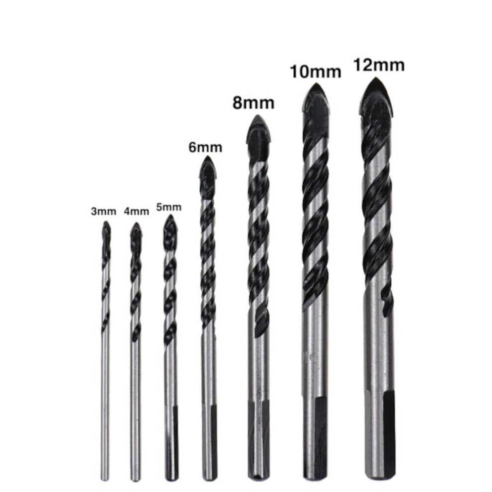 (7pcs) 5/7/9/10Pcs 3-12mm Glass Bit Twist Spade Drill Triangle Bits For Ceramic Tile Concrete Marble