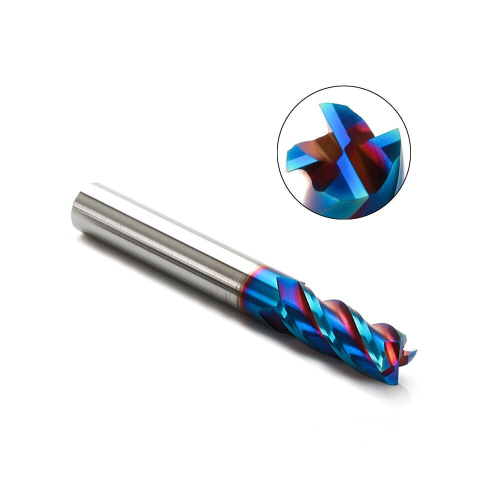 (1mm) 1-10mm 4 Flutes Tungsten Carbide Milling Cutter HRC65 Blue NACO Coated Milling Cutter CNC Tool