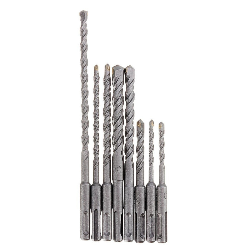 8pcs 5-12mm SDS Plus Shank Electric Hammer Drill Bit 5/6/8/10/12mm Carbide Tip Masonry Concrete