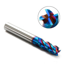 (6mm) 1-10mm 4 Flutes Tungsten Carbide Milling Cutter HRC65 Blue NACO Coated Milling Cutter CNC Tool