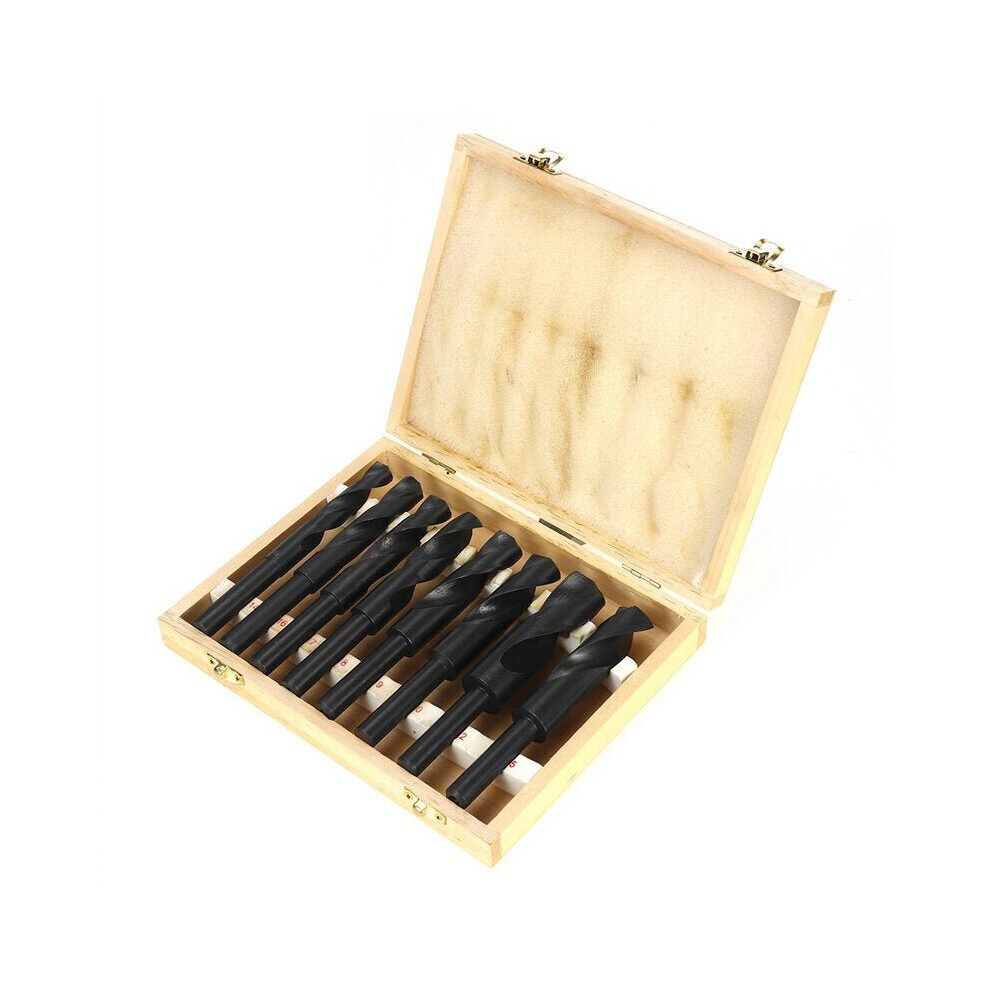 (Wooden box) 8pcs 9/16 to 1 Inch HSS 4241 Twist Drill Bit Hole Cutter for Wood Plastic Aluminum