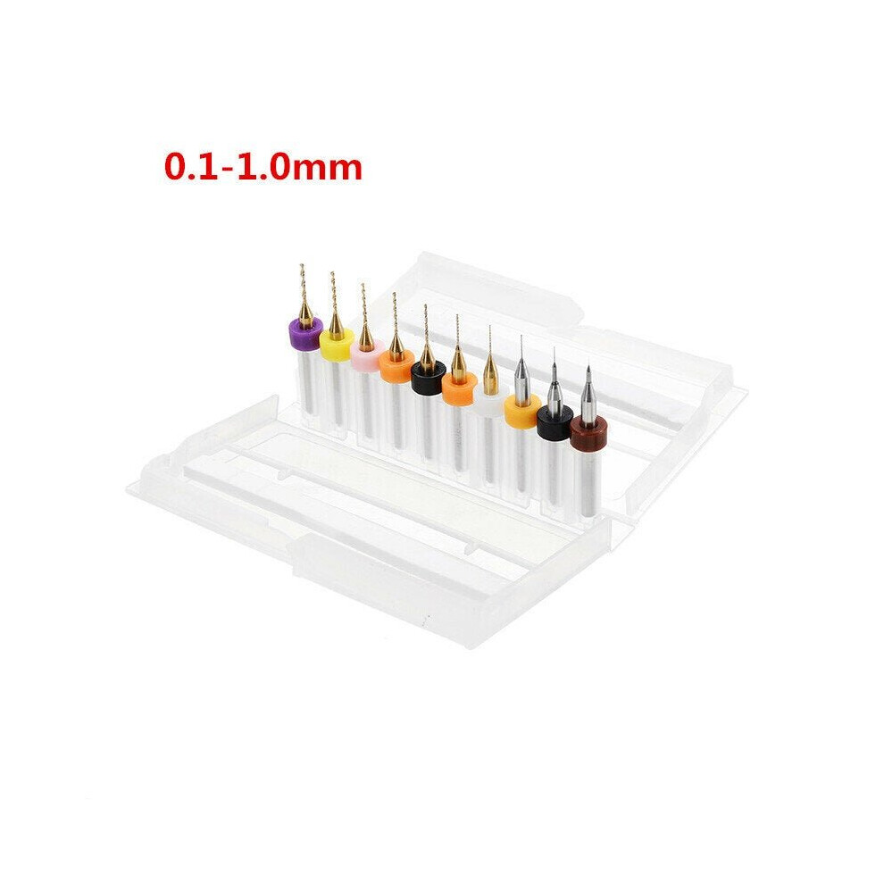(0.1-1Mm) 10Pcs Titanium Coated Tungsten Carbide Micro Pcb Drill Bits Set For Pcb Circuit Board 6112211933405