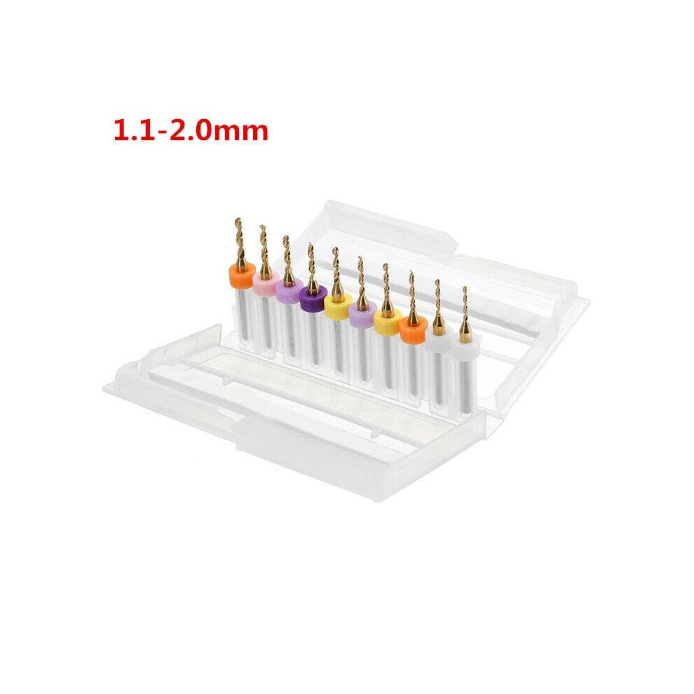 (1.1-2.0mm) 10pcs Titanium Coated Tungsten Carbide Micro PCB Drill Bits Set for PCB Circuit Board-image-OPC-P9GNYGH-NEW