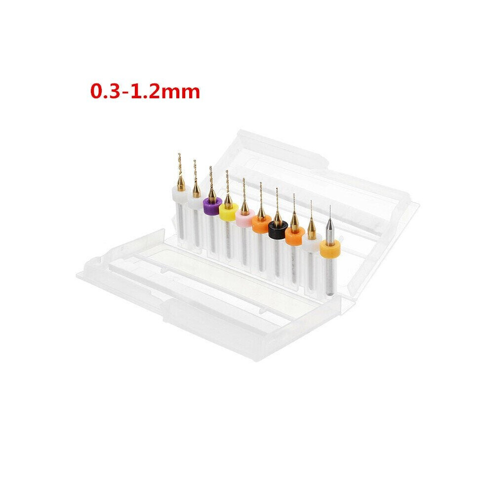 (0.3-1.2Mm) 10Pcs Titanium Coated Tungsten Carbide Micro Pcb Drill Bits Set For Pcb Circuit Board 6112211947464