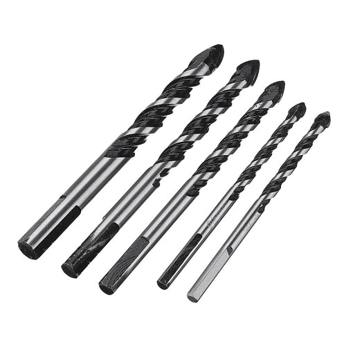 5pcs 6-12mm Masonry Drill Bits Twist Drill Set for Tile Brick Concrete Cement 2