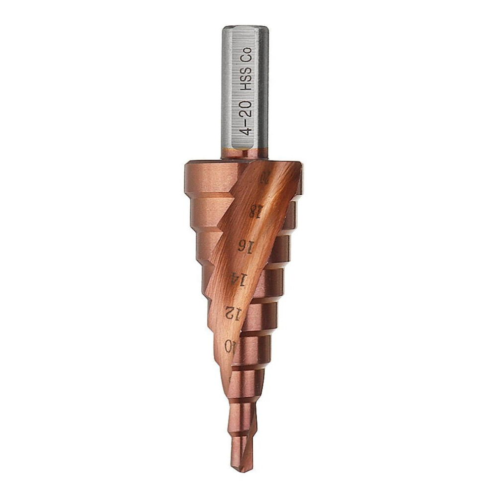 (4-20mm) Cobalt Step Drill Bit Triangle Shank 4-12/4-20/4-32mm Spiral Flute Step Drill