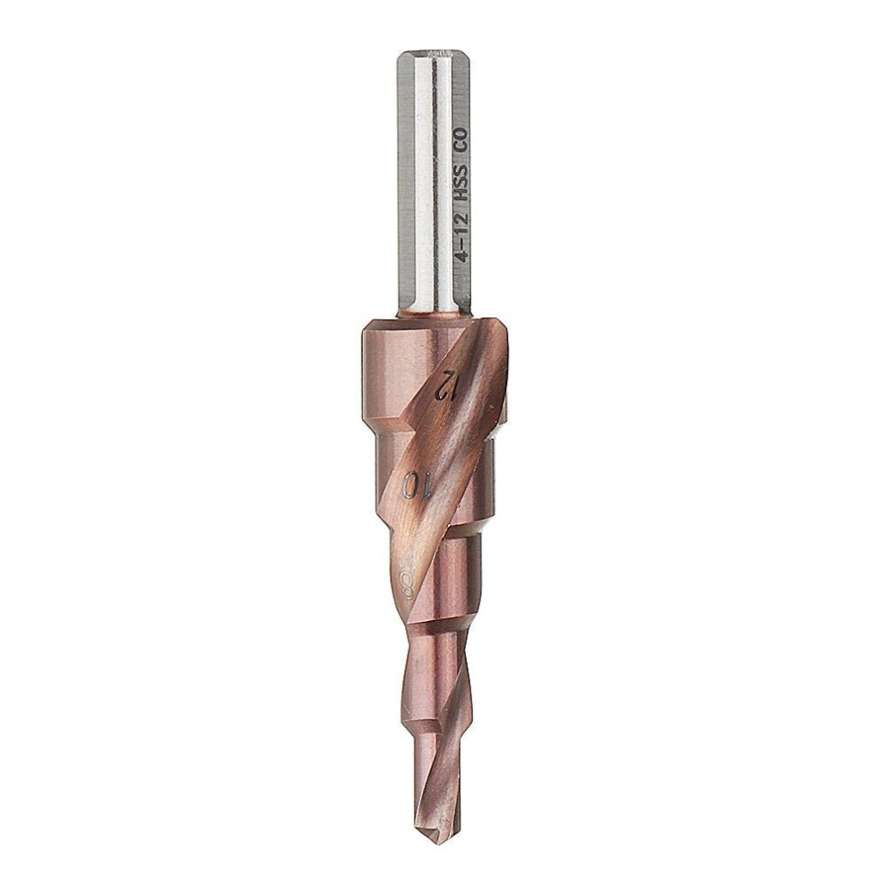 (4-12mm(5 Step)) Cobalt Step Drill Bit Triangle Shank 4-12/4-20/4-32mm Spiral Flute Step Drill