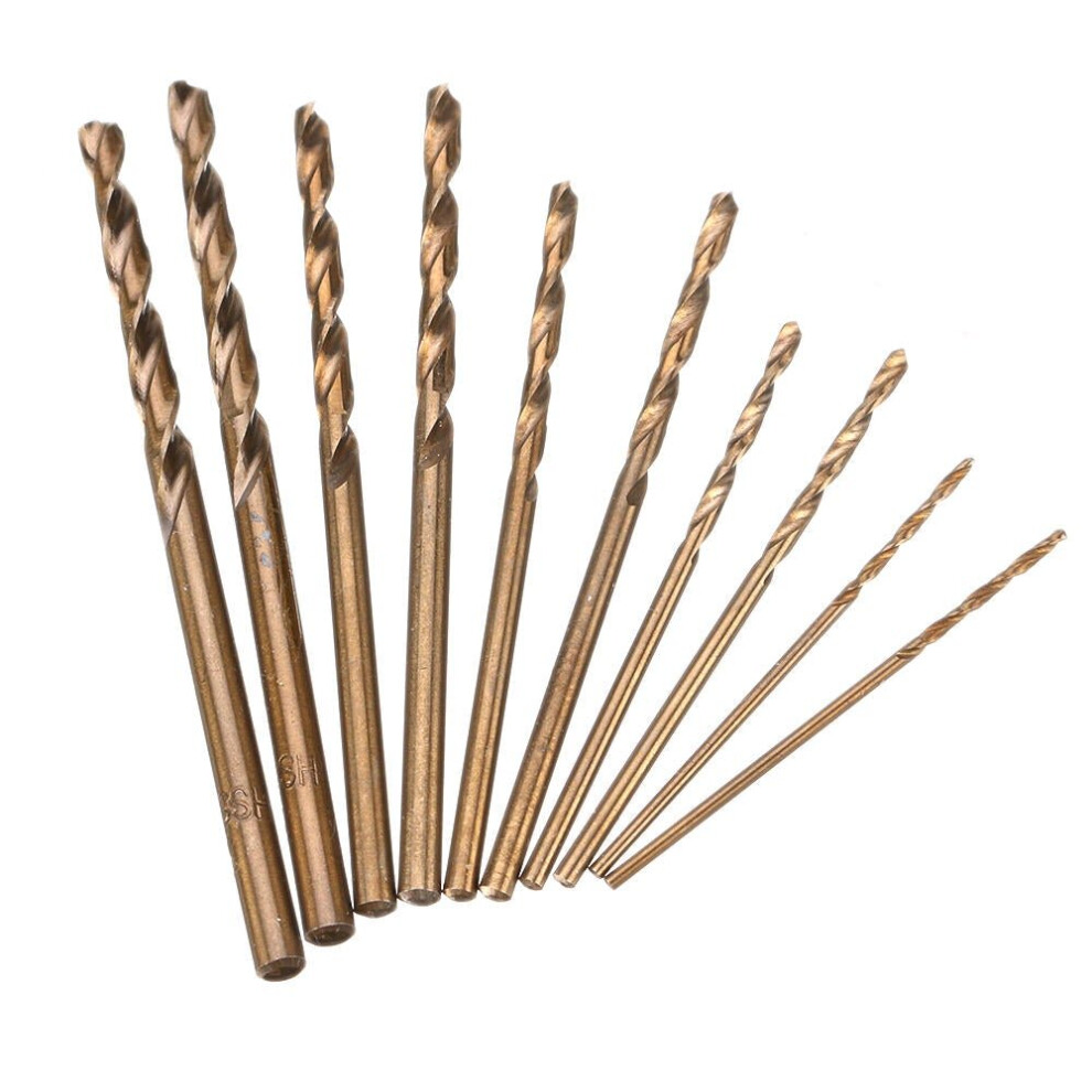 10Pcs Hss M35 Cobalt Twist Drill Bit Set 1/1.5/2/2.5/3Mm High Speed Steel Drill Bits 6112211920061