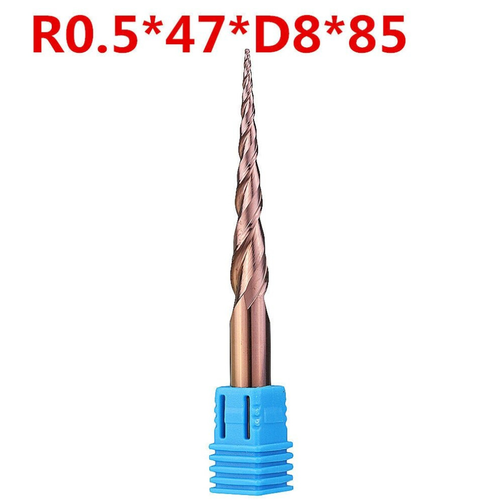 (R0.25*47*D8*85) 2 Flutes R0.5/ R1.0 *47*D8*85 Taper Ball Nose End Mill HRC50 Milling Cutter