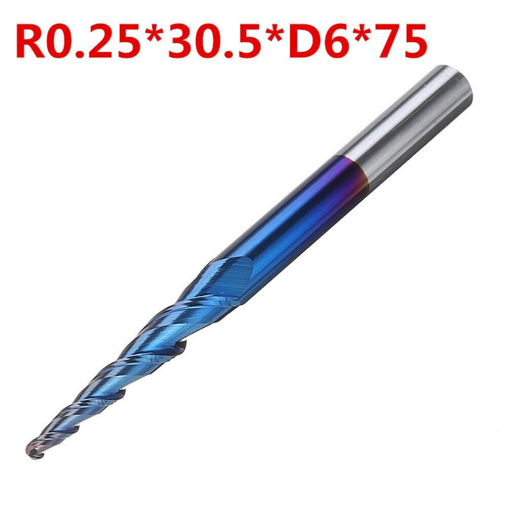 (R0.25*30.5*D6*75) NACO-blue 2 Flutes Ball Nose Milling Cutter R0.25/ R0.5/ R0.75/ R1.0 *30.5*D6*75