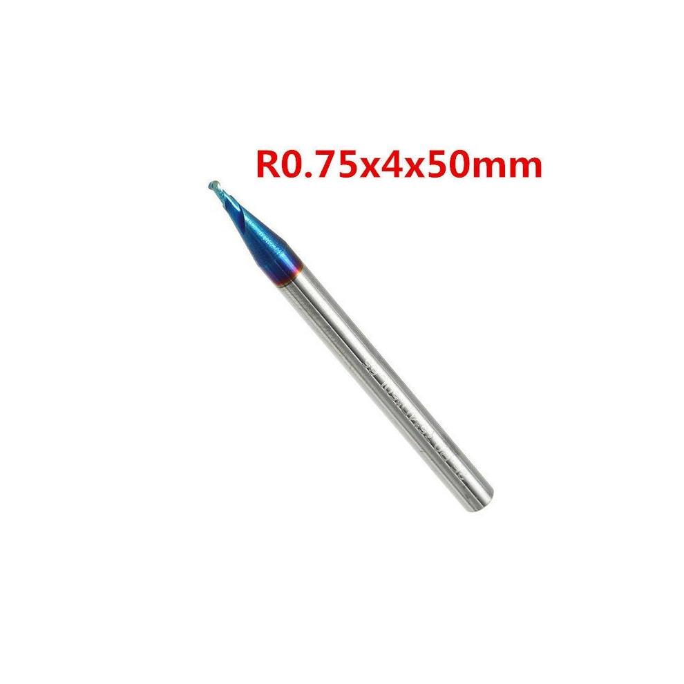 (3/4) R0.5-R3 2 Flutes Tungsten Carbide End Mill Hrc65 Naco Coated Ball Nose Cutter 6112211948478