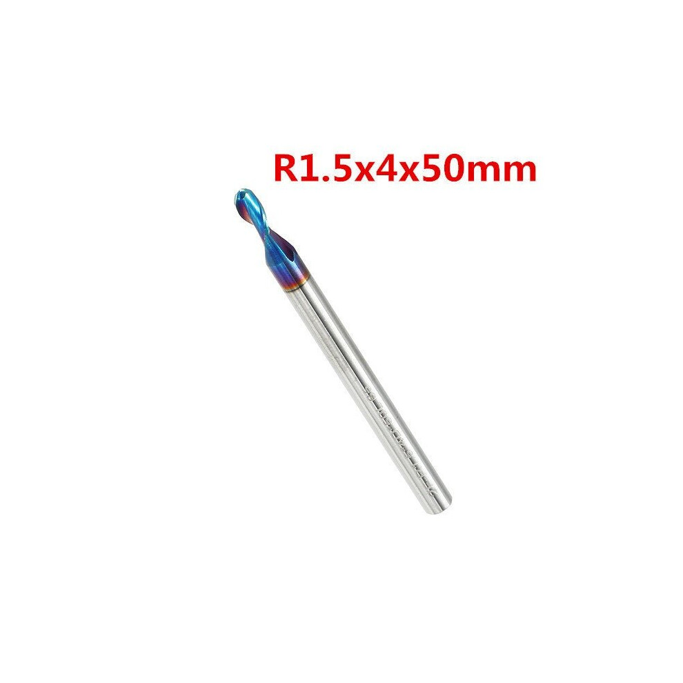 (1.5) R0.5-R3 2 Flutes Tungsten Carbide End Mill HRC65 NACO Coated Ball Nose Cutter-image-OPC-P9GNYVG-NEW