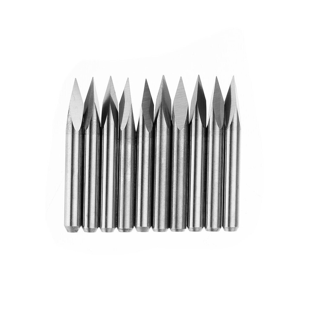 (0.3mm) 10pcs 3.175mm Shank 30 Degree 0.1/0.2/0.3mm Tip Engraving Bit CNC Tool