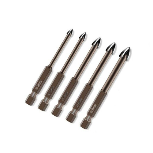 5pcs 3/4/5/6/8mm Cemented Carbide Tile Drill Bit Drilling Tool Ceramic Brick Wall Hole Opener 1