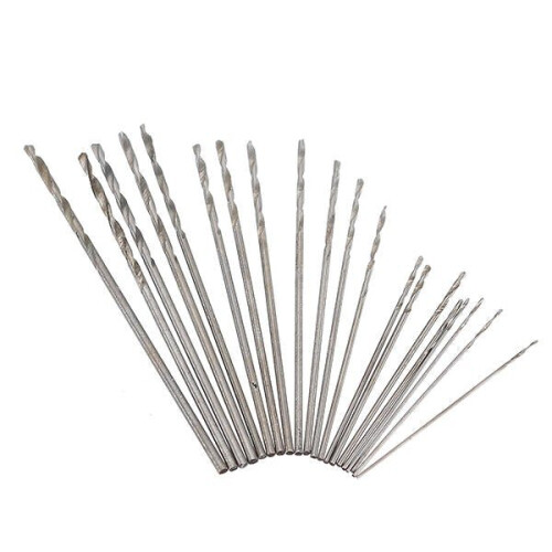 Mini 0.3-1.0mm Clamping Hand Drill with Keyless Chuck 20Pcs Twist Drill Bits 1