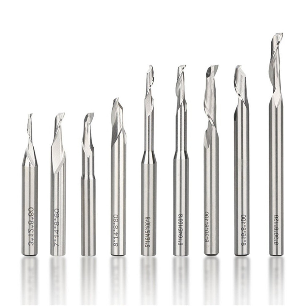 (8*8*16*100Mm) 1Pc 8Mm Shank Hss End Mill Cutter Cnc Straight Milling Cutters Woodworking Tool Router Bit For Wood Cut 3654659297761