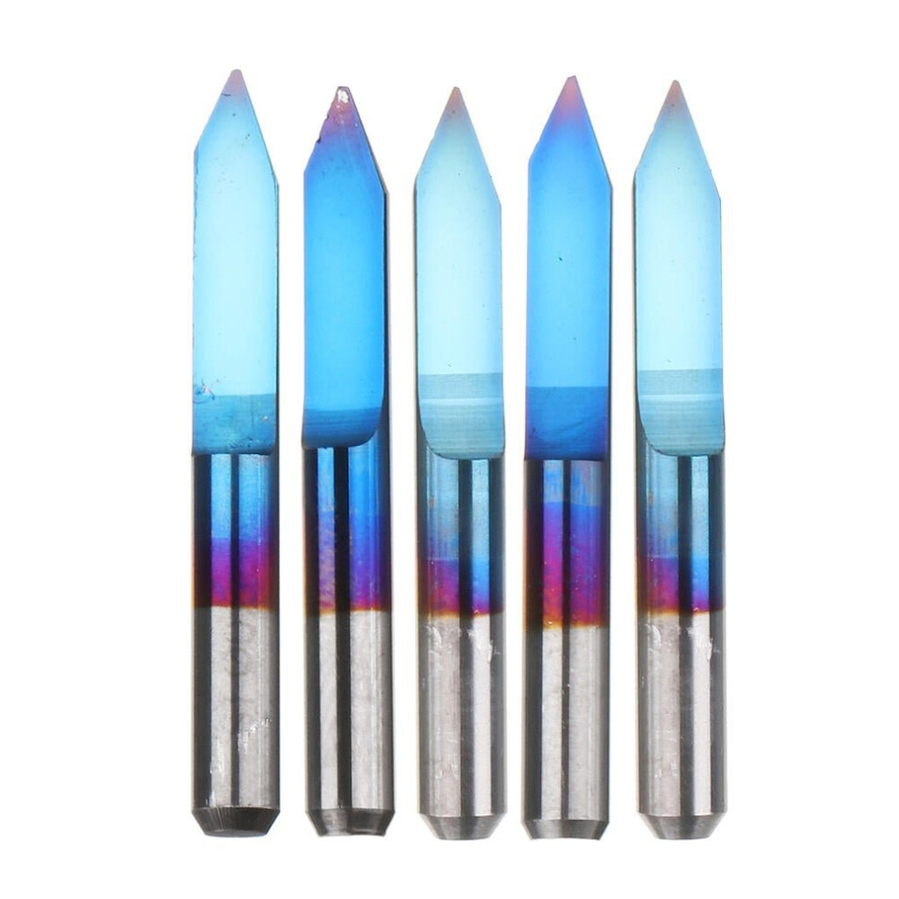 (0.1Mm) 10Pcs 0.1/0.2/0.3/0.4/0.5Mm 45 Degree Flat Bottom Pcb Engraving Bit Blue Nano Coated Carbide Cnc Router Tool 6112211921433
