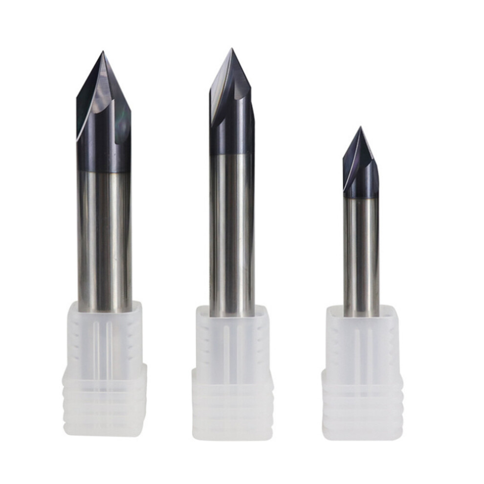 (3mm) 2-12mm 120 Degree Chamfer Mill 3 Flutes CNC Milling Cutter V Shape End Mill CNC Router Bit