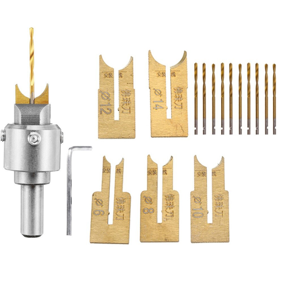 17pcs 6-14mm Ring Drill Bit Wood Bead Cutter Multifunction Wooden Thick Maker
