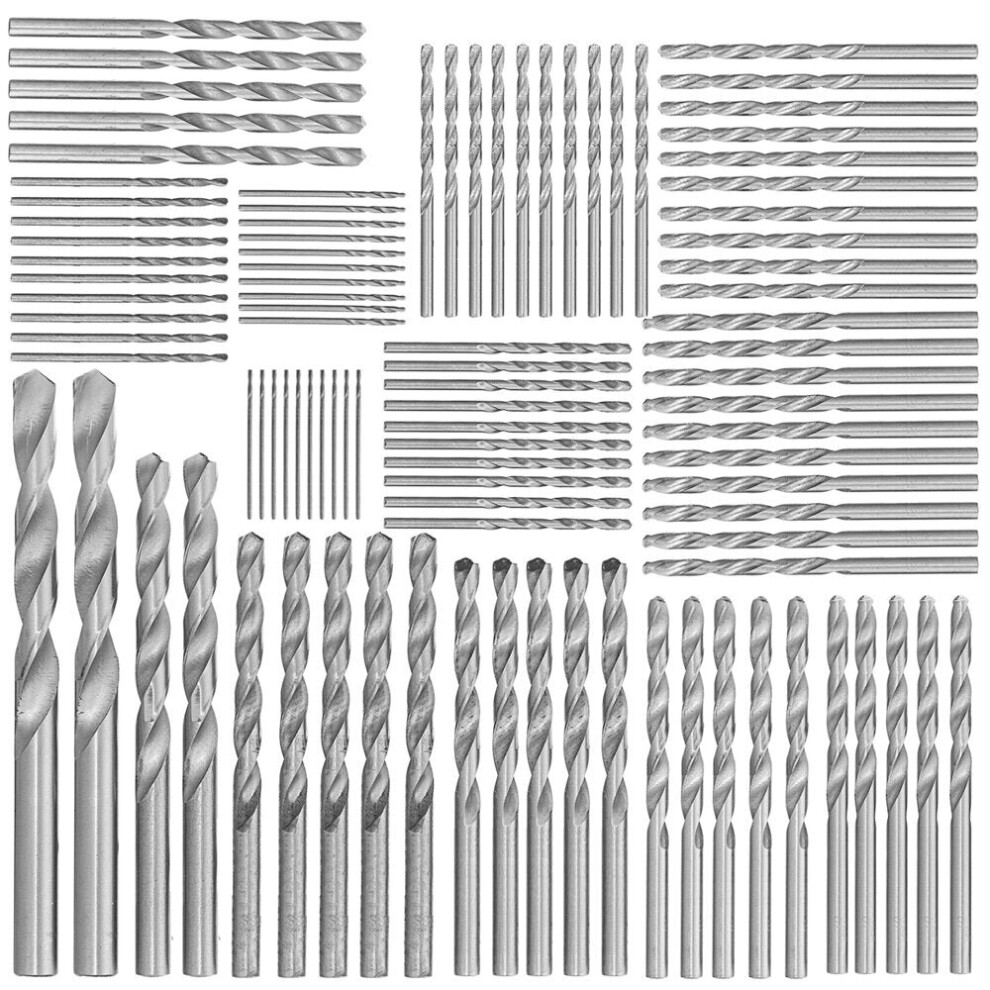 (99 x Drill Bits+Plastic Bag) 99Pcs High Speed Speed HSS Twist Drill Bit Set 1.0-10.0mm Drill Set for Wood Metal Steel