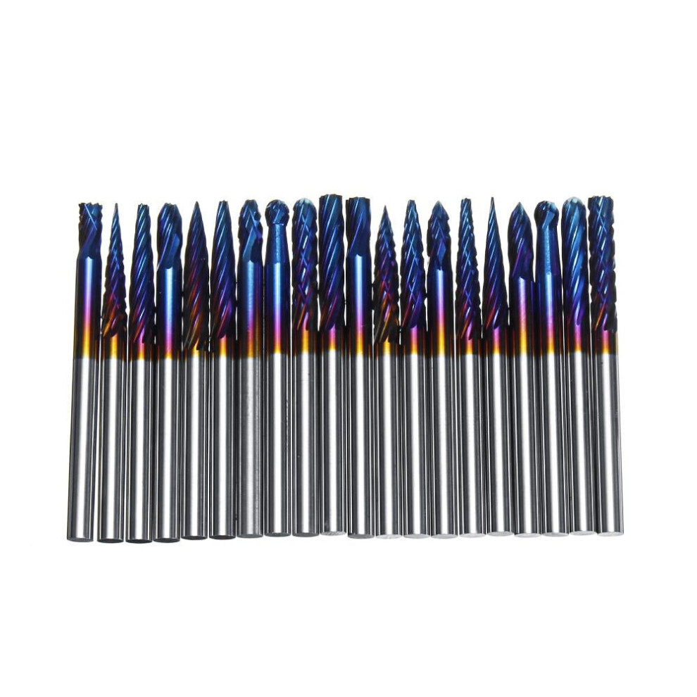 20Pcs 3X3mm Naco Blue Coating Burrs Rotary File Tungsten Carbide Router Rasps 3654659278586