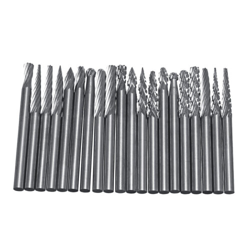 20Pcs 3x3mm Tungsten Steel Solid Carbide Burrs Rotary Rasp File Grinding Tools Kit 1