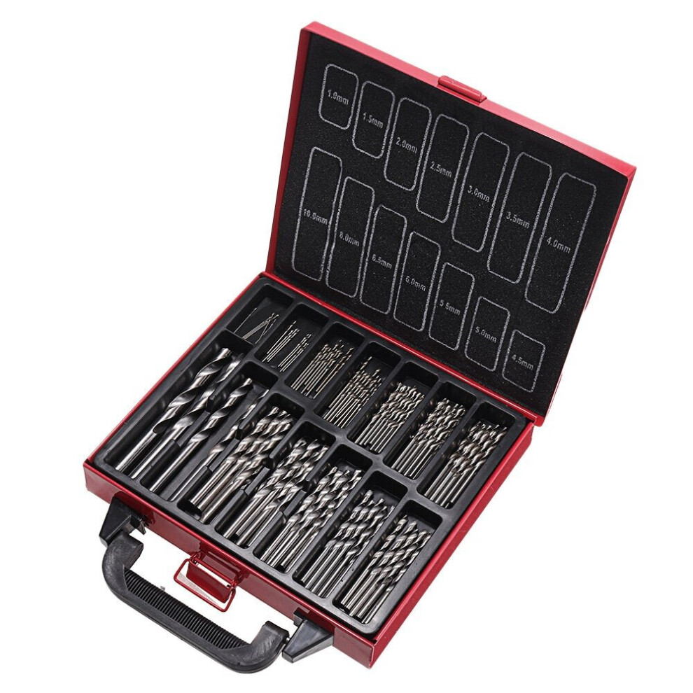 (99 x Drill Bits+1 Metal Box) 99Pcs High Speed Speed HSS Twist Drill Bit Set 1.0-10.0mm Drill Set for Wood Metal Steel