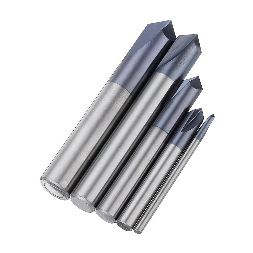 (6mm) 2 Flutes 90 Degree 2-12mm Carbide Chamfering Cutter End Mill HRC45 Milling Cutter