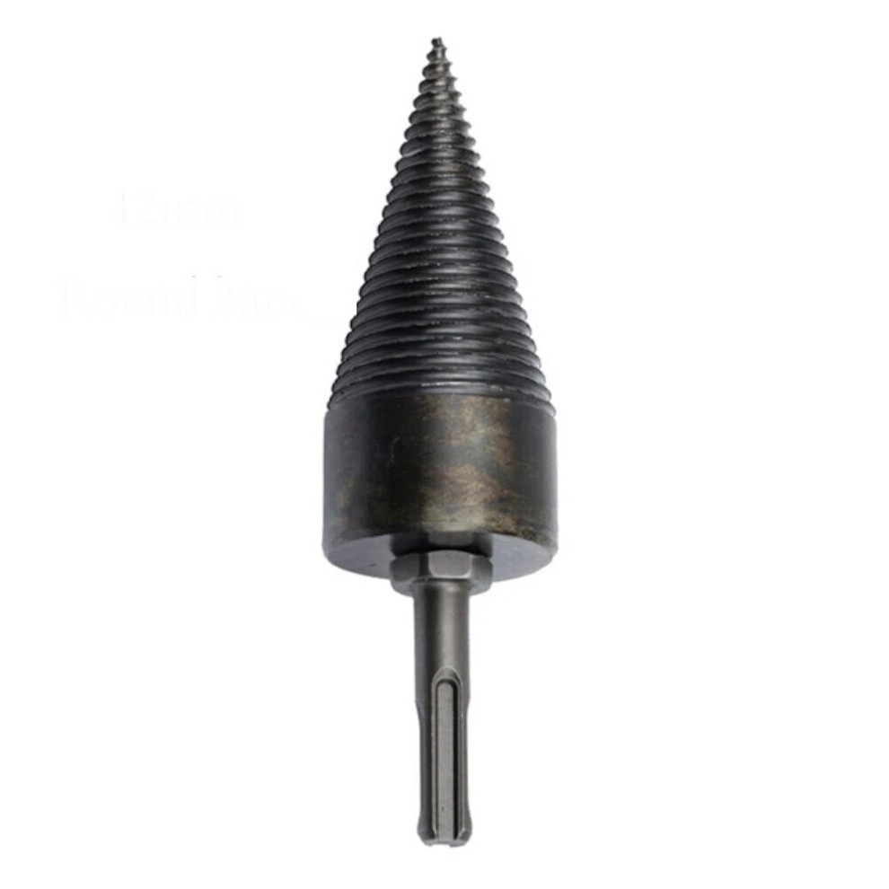 (Hex Shank) 1Pc 42mm HSS Round/Square/Hexagonal Shank Firewood Drill Bit Splitter Wood Split Cone Drill Bit For Tree Cutting