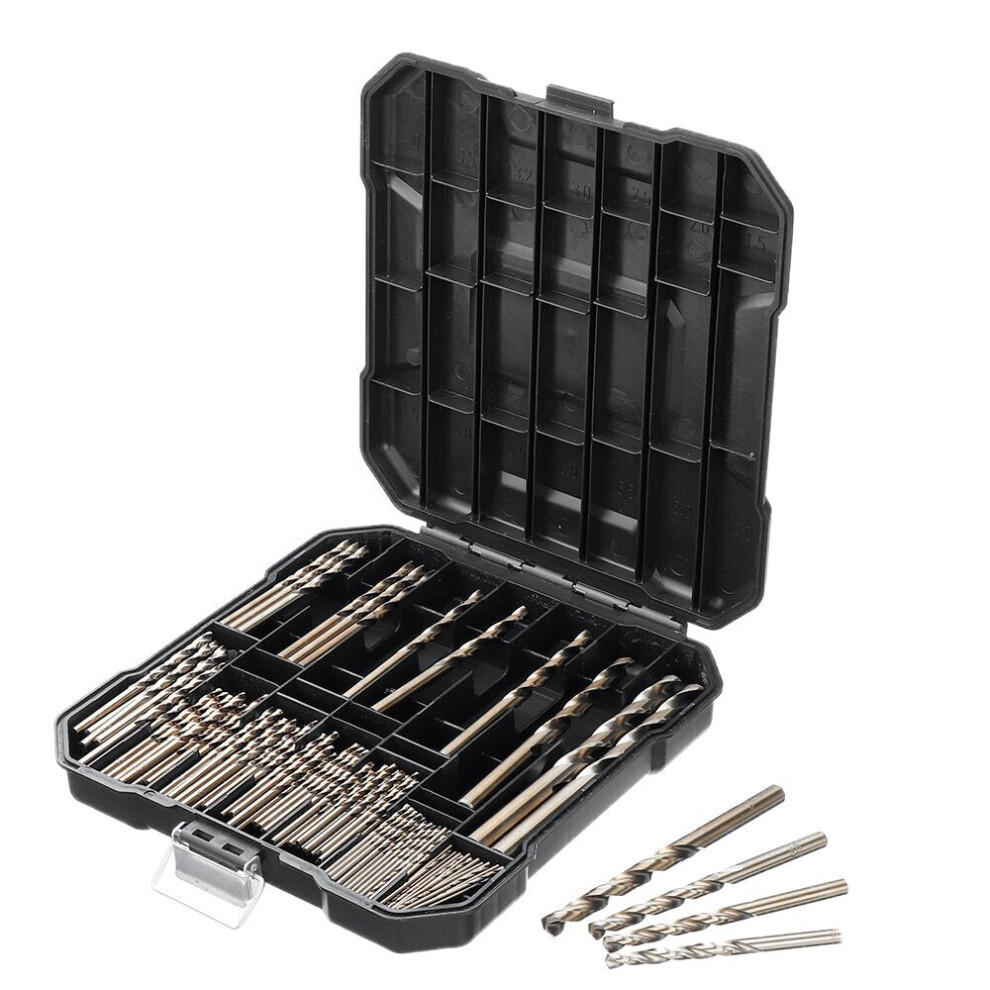 99Pcs M35 Cobalt Drill Bit Set 1.5-10mm HSS-Co Jobber Length Twist Drill Bits For Stainless Steel Wood Metal Drilling