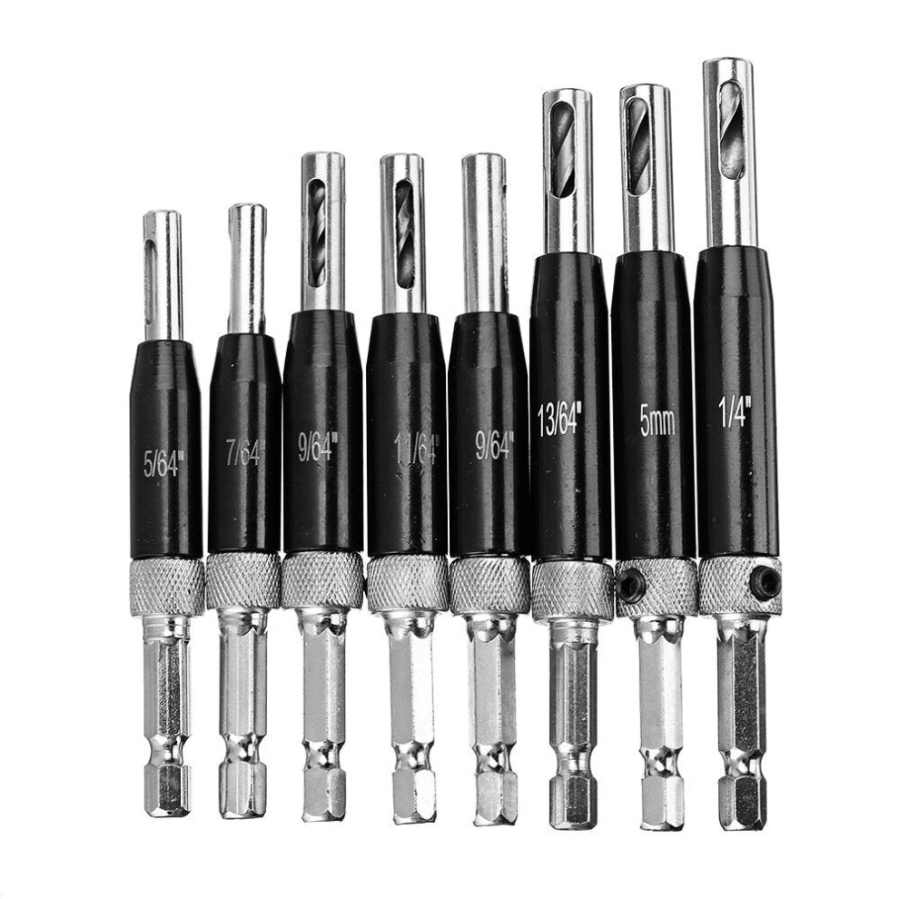 (8#) 8pcs 16pcs Self Centering Door Hinges Drill Bit Hole Puncher Reaming Tool Countersink Drill Bit