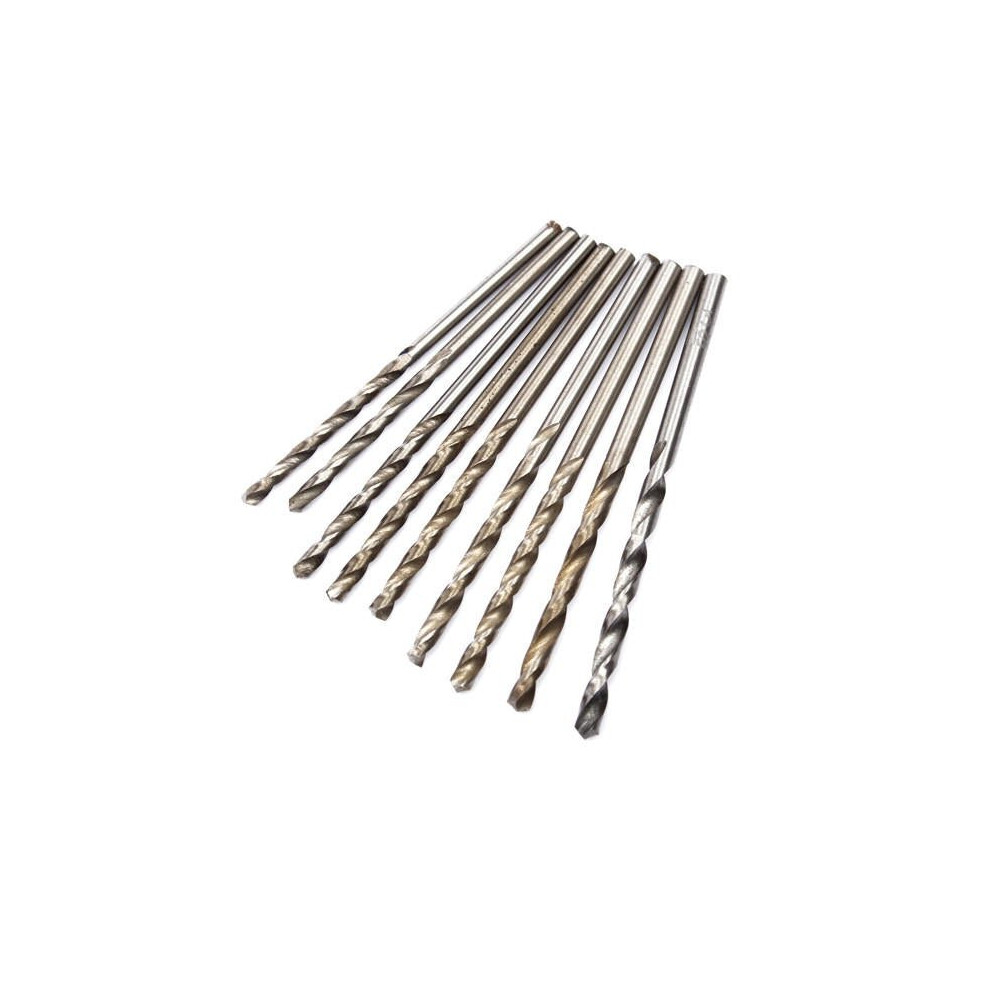 (1.0mm) 10Pcs 0.3-3mm Micro HSS Twist Drilling Bits Straight Shank Electrical Drill Tool